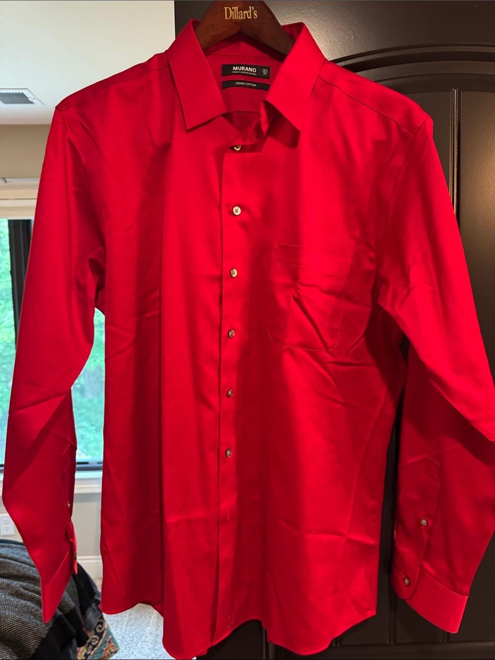 Murano Men's Bright Red Long-Sleeve Dress Shirt